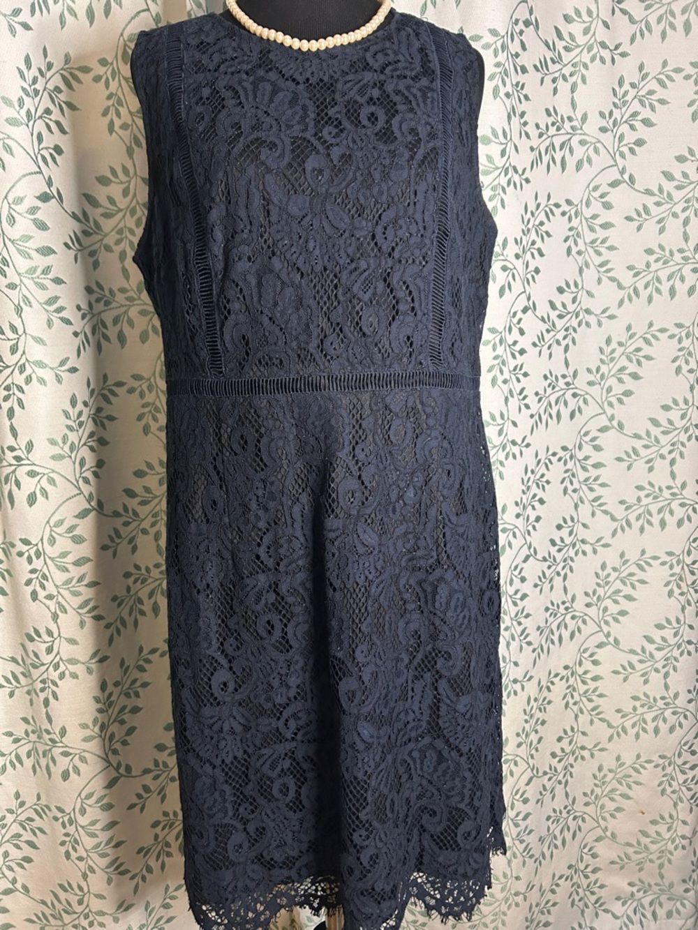 Banana Republic Navy Lace Midi Dress - Sleeveless Shift